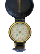 Black Engineer Magnetic Lensatic Compass Peep Sight &amp; Instructions (Pdf) - £9.57 GBP