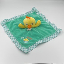 Magic Years My 1st Easter Chick Lovey Security Blanket Plush Green Gingham - $19.99