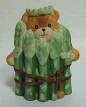 Enesco Lucy &amp; Me Teddy Bear Vegetable Asparagus Lucy Rigg 1988 Korea - £10.24 GBP