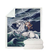 Rolling Thunder Ocean Unicorn and Female Warrior Throw Blanket - €48,83 EUR+