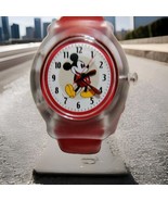 Disney  Mickey Mouse Snap Blue Resin Red Watch 8 Inch, New Battery - $721.31 MXN