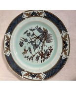 Adams Ming Toi Blue &amp; Brown Floral Rim Bird Light Turquoise Salad Plate - €8,43 EUR