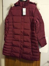 Galaxy by Harvic Women&#39;s Heavy Weight Parka Jacket Burgundy 2XL - £29.29 GBP