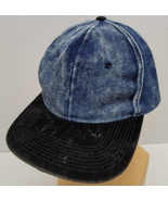Vintage Amapro Denim Acid Wash Blue Hat Black Velour Bill Snapback - Hon... - £18.17 GBP