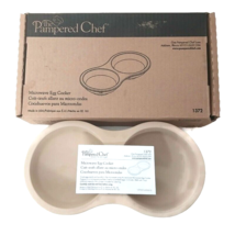 Pampered Chef Microwave Egg Cooker 1372 Stoneware With Booklet &amp; Pan Scr... - £15.96 GBP