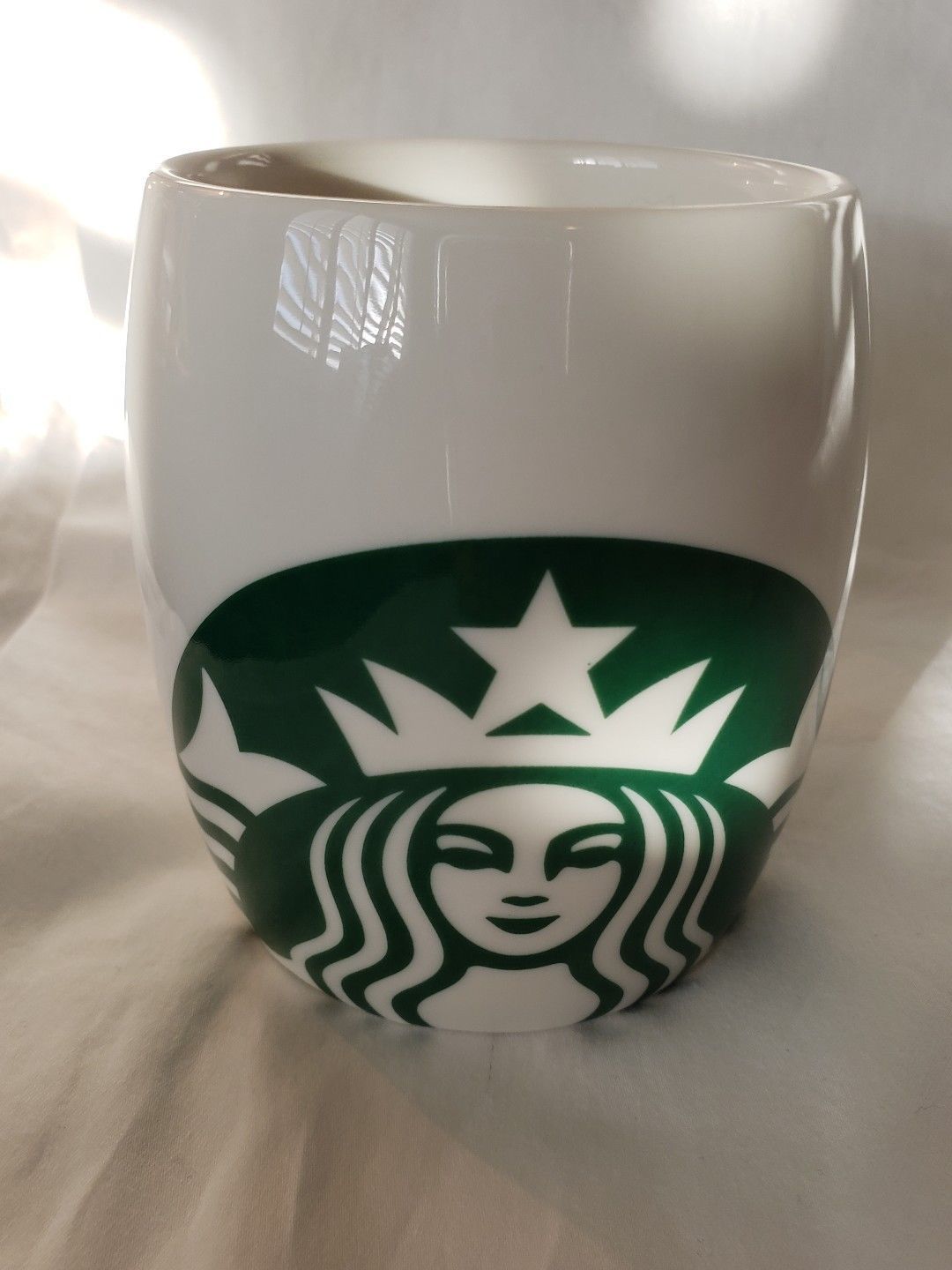 Excellent Starbucks 2010 Coffee Mug Cup White w/ Green Mermaid Logo 14 oz. - $13.00