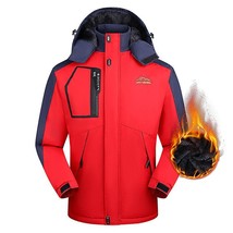 Men Winter Waterproof Jacket Warm Windproof Hooded Fleece Coat Warm Outwear - £58.64 GBP
