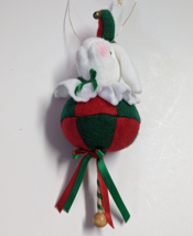 Vintage Victorian Jester Stuff White Bunny On A Stick Christmas Ornament - $10.00