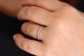 CZ AAA+Moissanite Eternity  14k Gold Half Eternity engagement Wedding Ring.  - £77.90 GBP