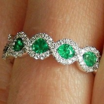 Green Sapphire Half Infinity Criss Cross Ring w/ 925 Sterling Silver Size 7 NEW - £22.89 GBP