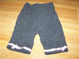 Baby Girl&#39;s Size 12 Months Black White Polka Dot Capris Cropped Pants EUC - $10.00
