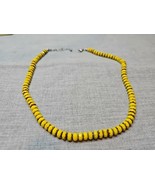 Vintage Yellow Beaded Necklace, Silver Tone Chain, 20&#39;&#39; - €5,10 EUR