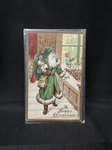 Early 1900s Green Suit Coat Santa Claus Christmas Embossed Postcard - €8,28 EUR