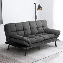 Modern Convertible Sleeper Couch Daybed With Adjustable Armrests For Stu... - $428.96