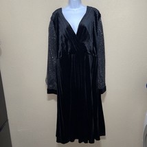 Dalia Macphee Plus Sheer Sequin Sleeve Midi Dress Sz 3X New - £183.89 GBP