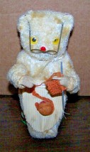 Vintage Wind Up KNITTING BEAR on Metal Base - Made in Japan - Needs repairs - £19.90 GBP