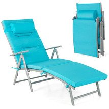 Folding Chaise Lounge Chair Outdoor Reclining Chair for Backyard-Tuiquoi... - $160.06