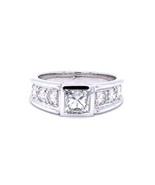 &quot;Princess Diamond Ring With Round Stones, 18kt White Gold&quot; - £3,853.16 GBP