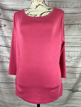 Talbots Tee Shirt Womens XLp Scoop Neck 3/4 Sleeves Pink 100% Pima Cotton - £10.62 GBP