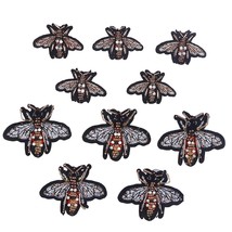 10Pcs Embroidered Patch Applique Handmade Patch Bee Beaded Patch Beaded Applique - £20.53 GBP