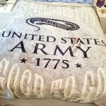 United States Army Plush Throw Blanket Oversized 55"x70" Silk Touch Snake 1775 - $27.10