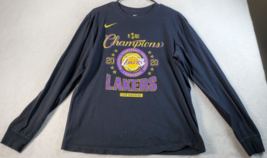 Los Angeles Lakers Basketball Nike Shirt Unisex Medium Black Long Sleeve Logo - £9.64 GBP