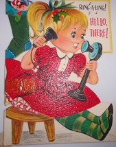 Vintage Hallmark Ring-A-Ling Hello There Child’s Christmas Card - $37.88 MXN