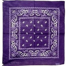 22&quot;X22&quot; Paisley Violet Purple Bandana - £9.84 GBP