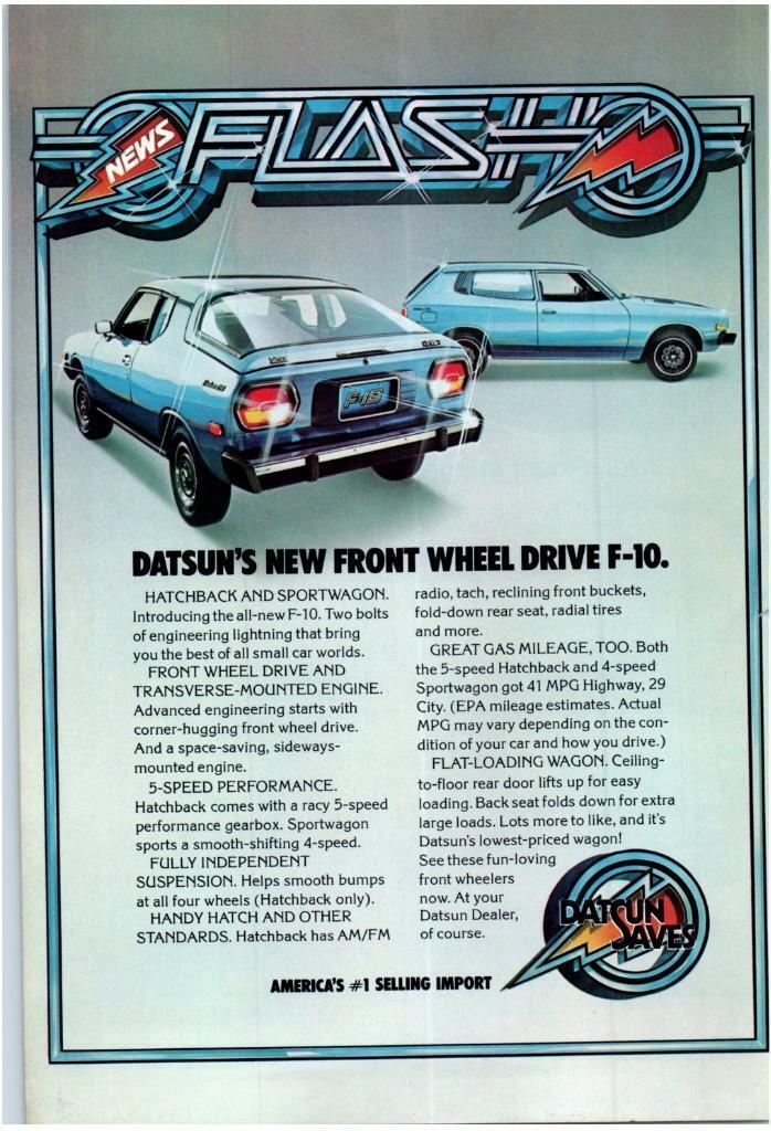 Primary image for Datsun F-10 Flash Automobile Magazine Ad Print Design Advertising