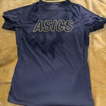 Asics GRAPHIC TOP Women&#39;s Running Shirt Motion Dry Gray Size Small - £6.64 GBP