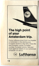 1970 Lufthansa German Airlines Advertisement Vintage Aviation Amsterdam F6L - $19.99