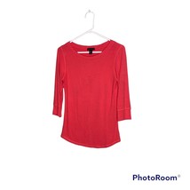 Willi Smith Womens Size Medium Coral 3/4 Sleeve Casual Top - £6.05 GBP