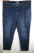 Woman Within Plus 20W Dark Wash Stretch Denim Slim Fit Jeans - £19.58 GBP