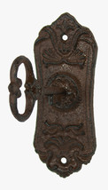 Pack Of 4 Cast Iron Rustic Distressed Fleur De Lis French Scroll Key Wall Hooks - £23.97 GBP