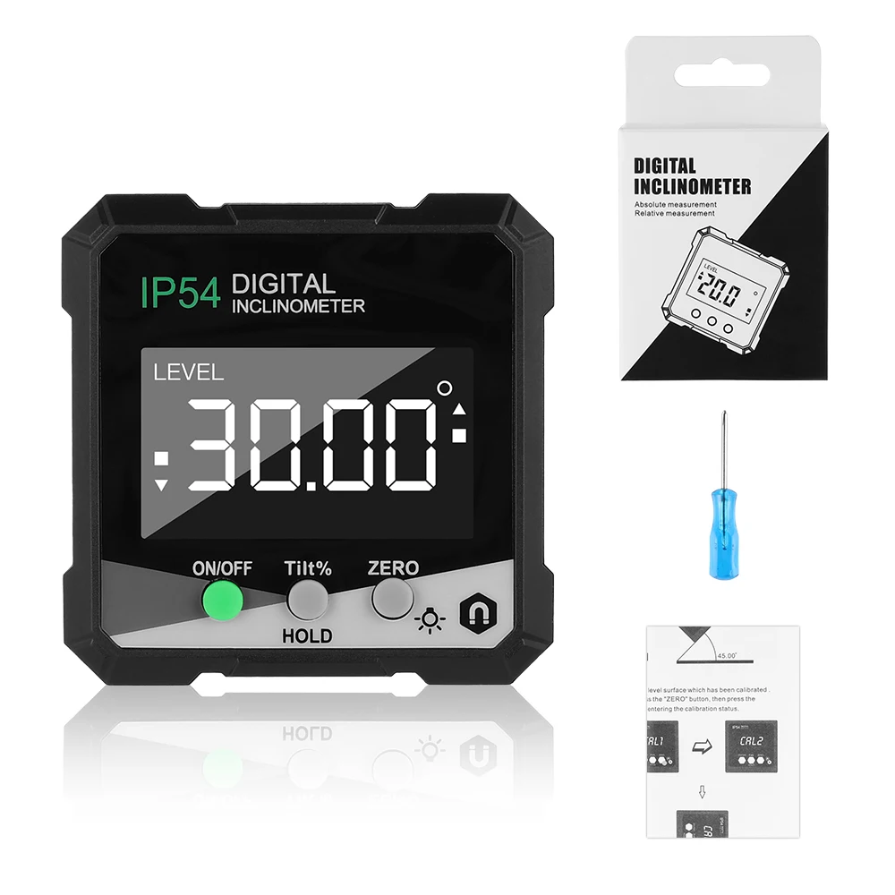 IP54 4*90 Digital Inclinometer Magnetics Electronic Goniometer LCD Backlight Pro - £179.01 GBP