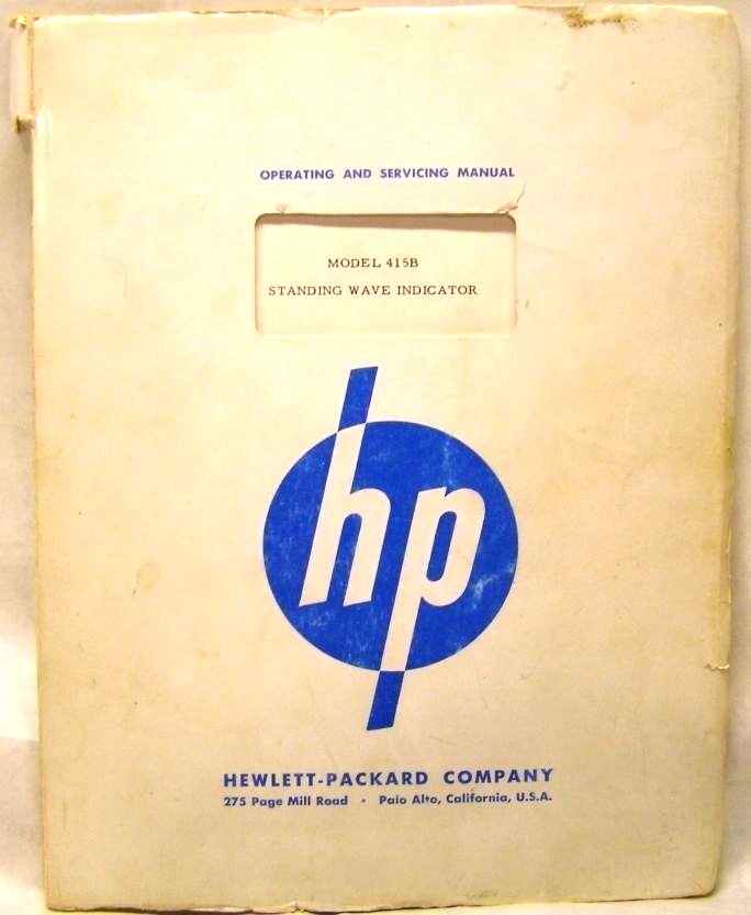 HP 415B STANDING WAVE INDICATOR OPERATING MANUAL - $12.99