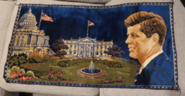 VTG John F Kennedy JFK Rug Wall Hanging Tapestry 60s Democrat Political RFK Jr - £19.74 GBP