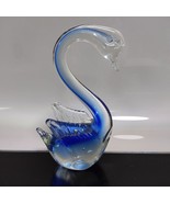 Vintage Murano Glass Hand Blown Bird Swan Duck Blue and Clear Excellent - $865.93 MXN