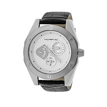 NEW Morphic 4601 Mens M46 Series Day/Date Silver Dial Black Band SS Silver Watch - $128.65
