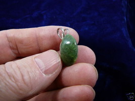 (J-200-9) Green Jasper gem gemstone diamond shaped PENDANT stone - £12.69 GBP
