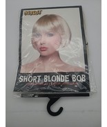 Spirit Halloween Short Blonde Bob Similar to Human Hair Costume Platinum... - $19.00