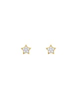 18K Gold Edgy Flower Star Diamond Earrings - Exquisite Floral Glamour | ... - £138.01 GBP