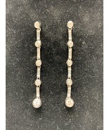 Gorgeous Silver Tone Earring 2” Dangle Synthetic Stone 925 KG Fashion Je... - £17.11 GBP