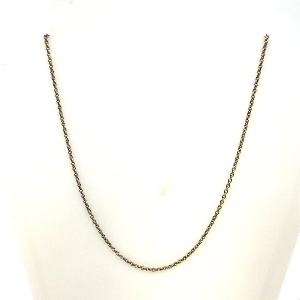 Vintage Sterling Signed 925 ALE Pandora Simple Classic Cable Chain Necklace 35 - £42.64 GBP