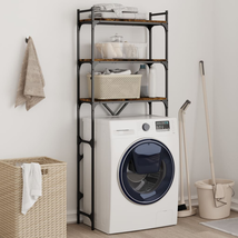 Industrial Rustic Smoked Oak Wooden Washing Washer Laundry Machine Cabinet Shelf - £102.05 GBP