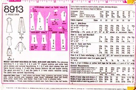 Misses&#39; Wrap Dress, Skirt &amp; Pants Vtg 1970 Simplicity Pattern 8913 Sz 14 Uncut - £9.39 GBP