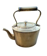 Vintage Teapot Brass Copper Nails Oval Shape Spout Décor - $839.59 MXN