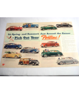 1940 Two Page Color Ad Pick Your Own Pontiac 11 Models Featured - $9.99