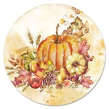 Harvest Watercolor 23942 Pumpkin 13&quot; Lazy Susan Turntable Serving Plate ... - £27.26 GBP