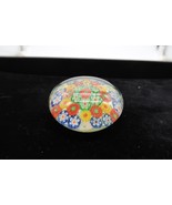Vtg Millefiori Flower Multicolor Art Glass Low Profile Paperweight Light... - $748.67 MXN